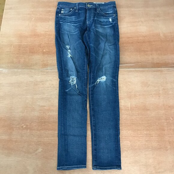 AG Adriano Goldschmied The Legging Super Skinny Ankle Distressed Jeans size 24R - Picture 1 of 11